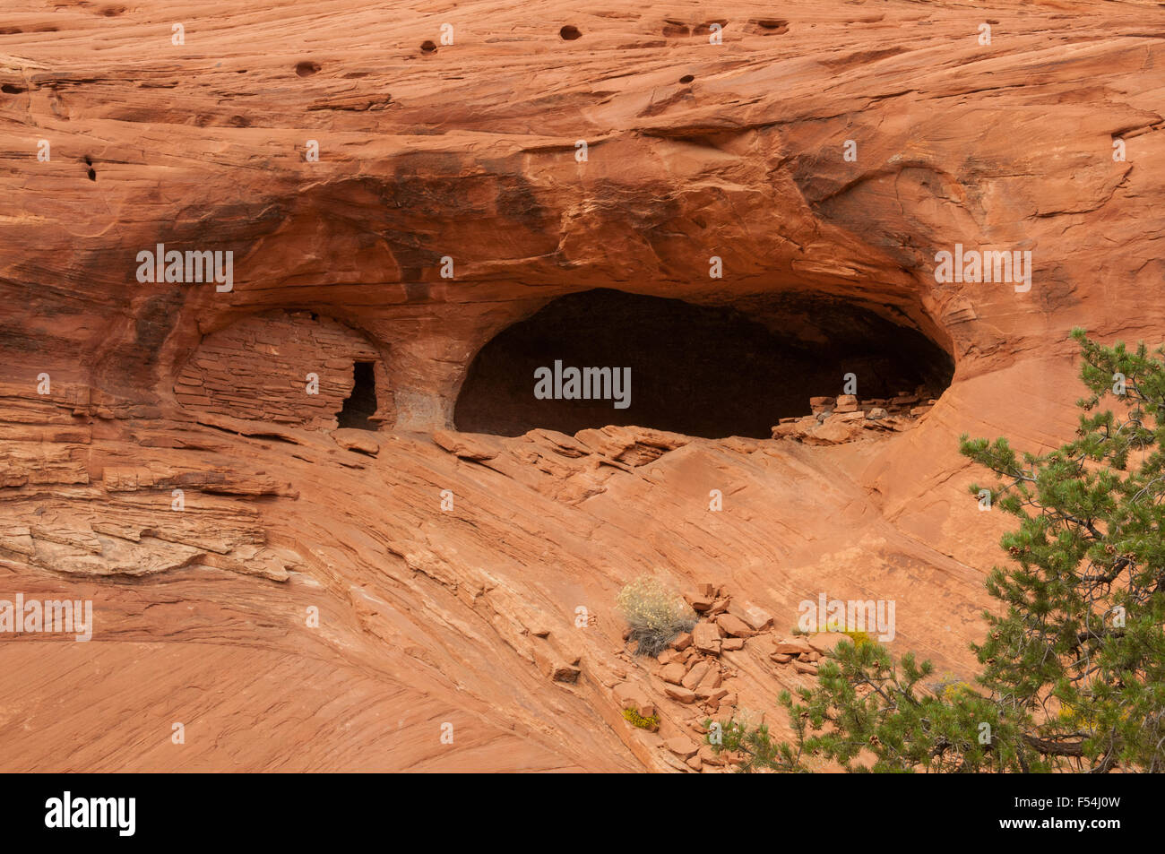 Navajo Klippe Wohnung, Mystery Valley, Arizona, USA Stockfoto