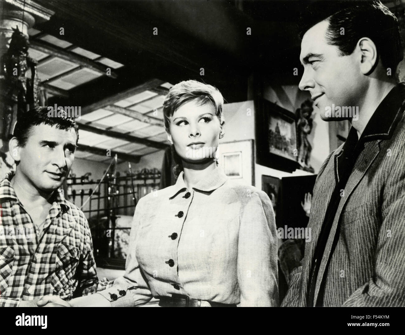 Der Schauspieler Mario Lanza, Marisa Allasio und Renato Rashel in dem Film "Arrivederci Roma" Stockfoto