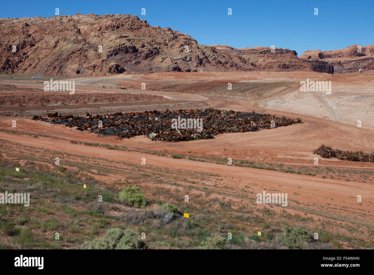 Moab Utah Uran Mühlengebäude Bereinigung. Stockfoto