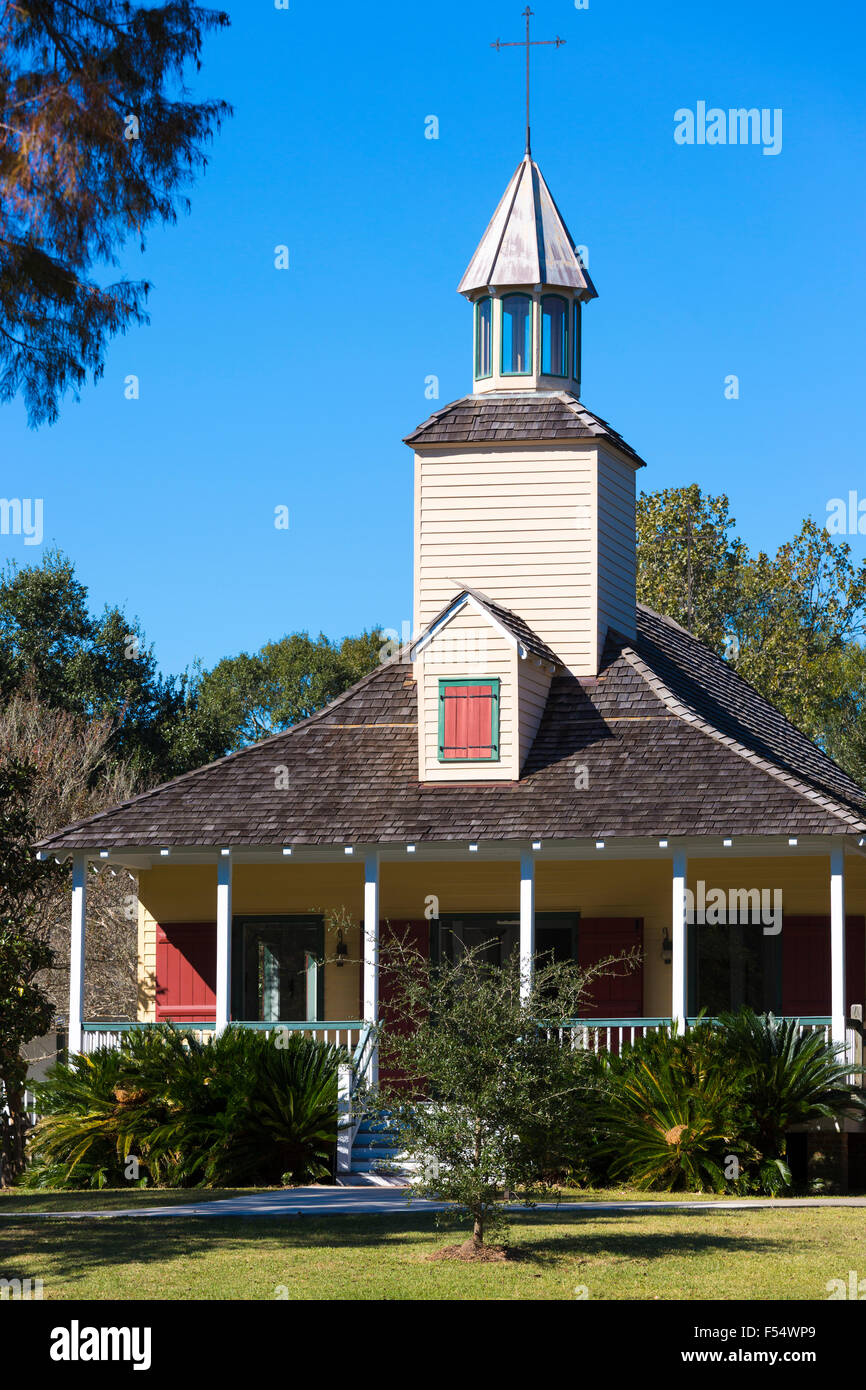 Kirche in Vermilionville Leben Geschichte Museum von Acadian (Cajun), Kreolisch und Kultur der amerikanischen Ureinwohner, Louisiana, USA Stockfoto