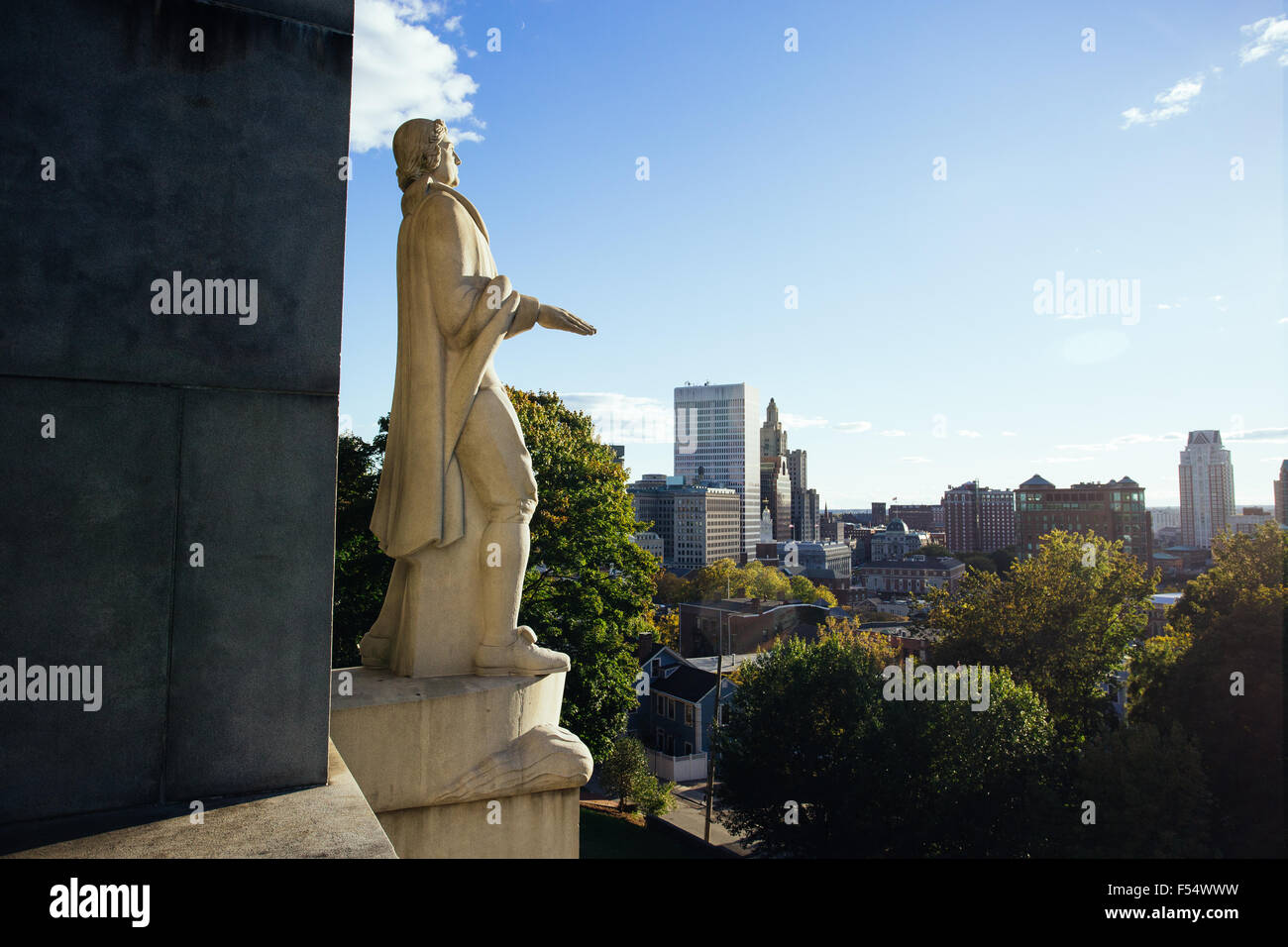 Roger William Statuenpark Aussicht Terrasse Providence Rhode Island Stockfoto