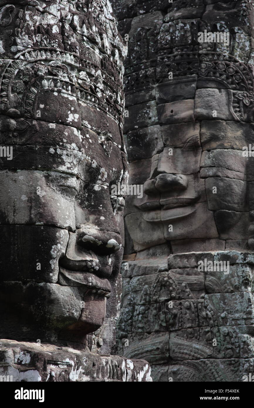 Detail des Bayon in Angkor Wat Stockfoto