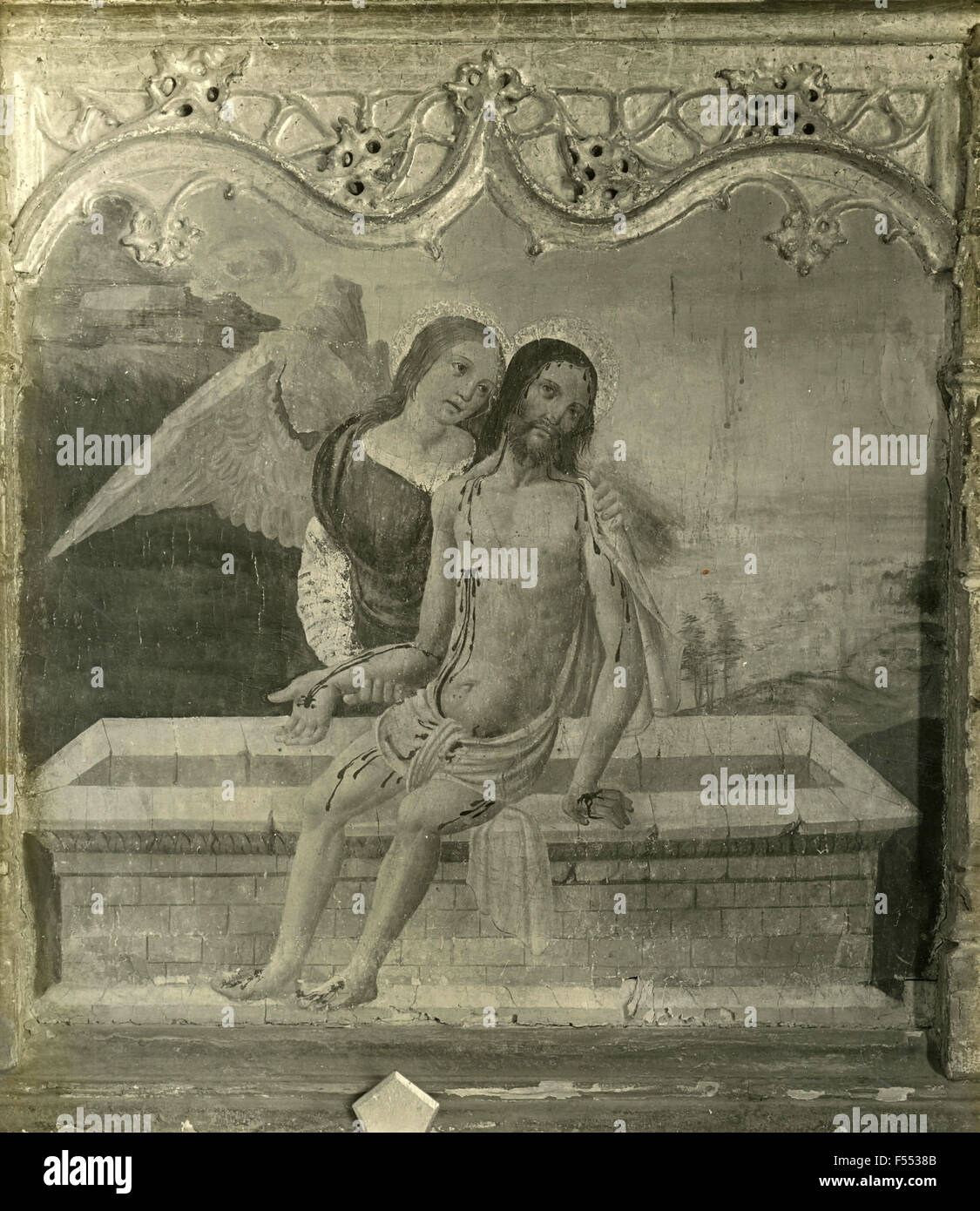Sakrale Kunst: Die Auferstehung Christi mit Engel Stockfoto