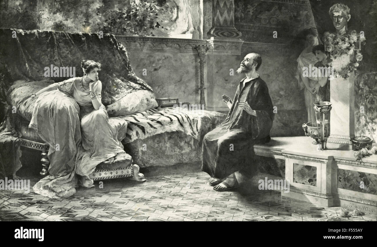 : Vatikan St. Paul und die Lieblings-Frau von Nero, Gemälde von De Martini Stockfoto