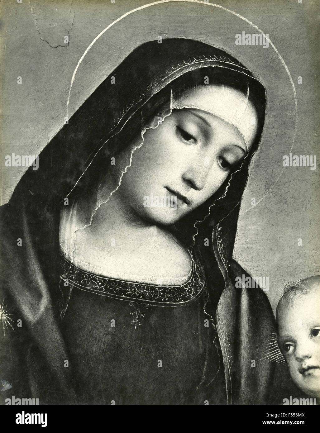 Bilder-Galerie Borghese, Rom: Detail, Madonna, gemalt von Francesco Raibolini Stockfoto