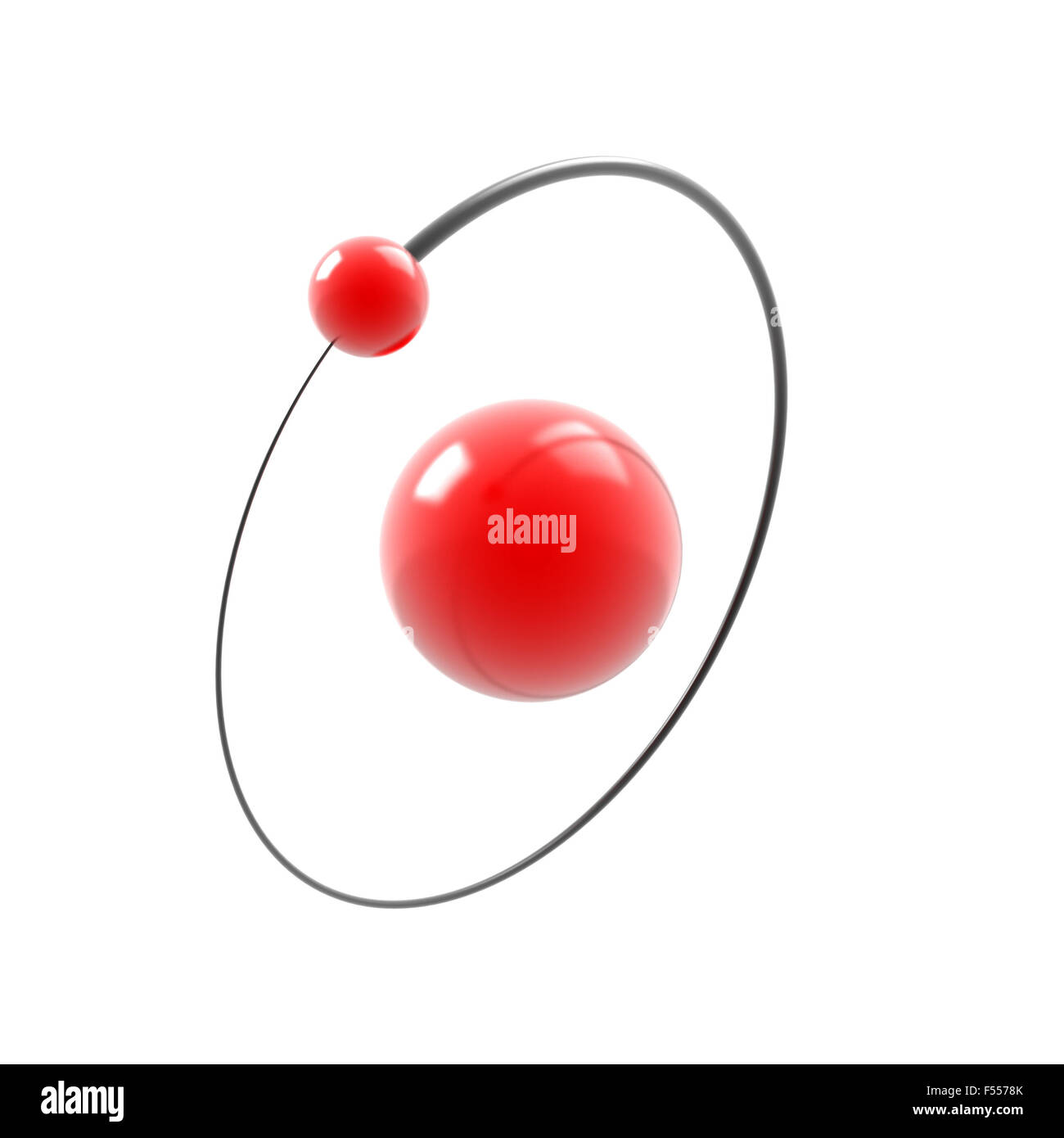 Wasserstoff-Atom 3d Illustration isoliert auf weiss Stockfoto