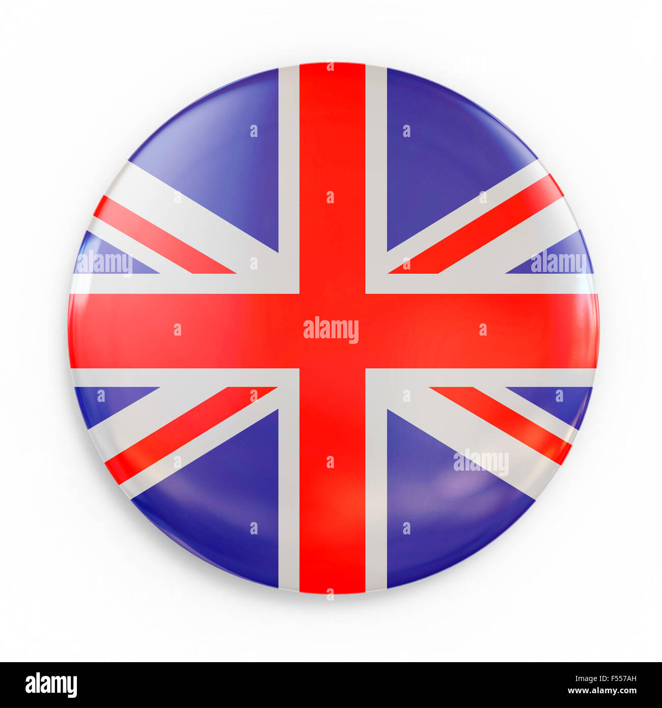 Flag-Abzeichen - Großbritannien isoliert 3D-Illustration Stockfoto
