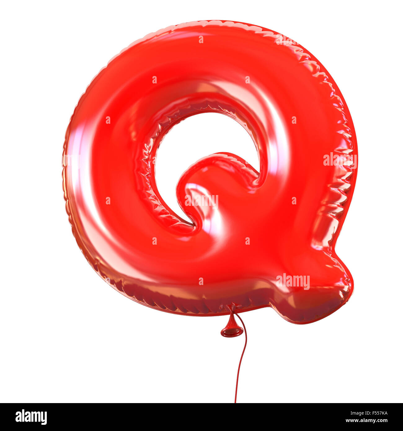 Buchstabe Q Ballon Schriftart 3D-Illustration Stockfoto