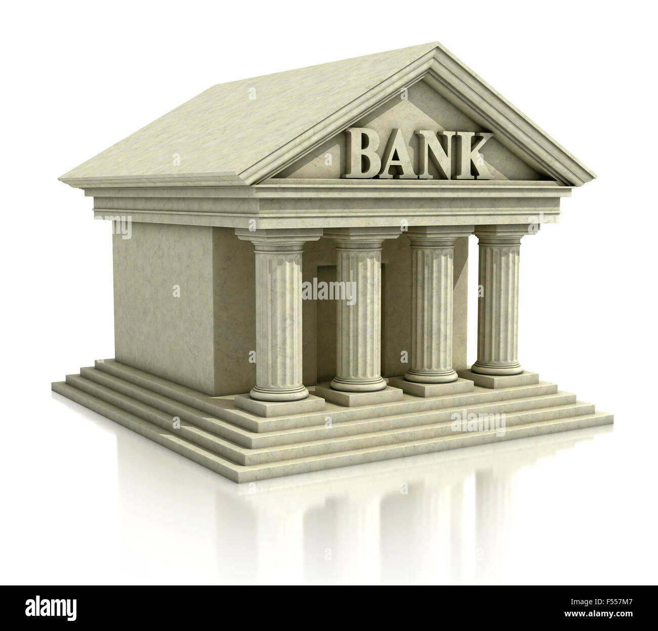 3D Bank isoliert auf dem weißen Stockfoto