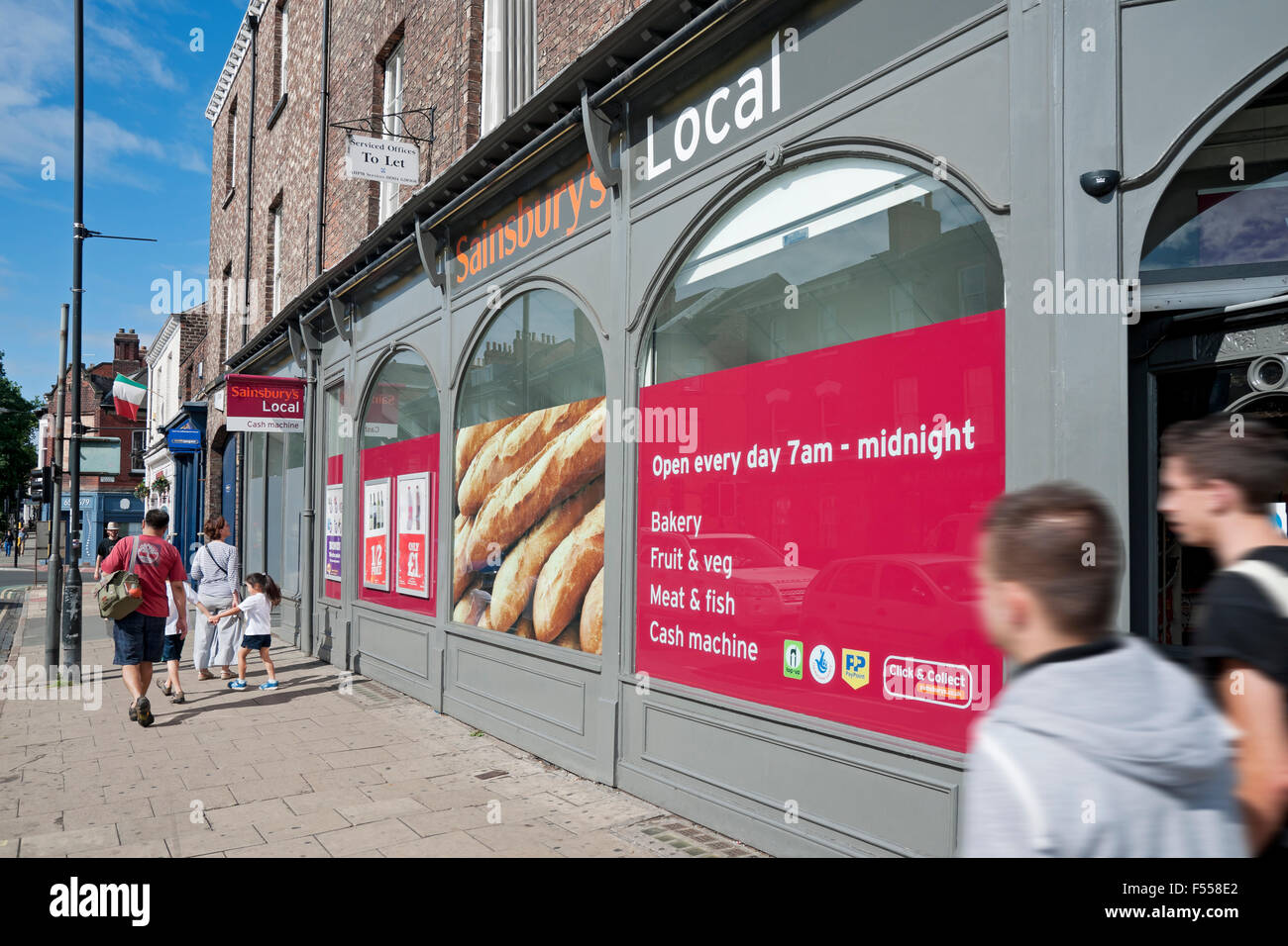 Sainsburys Local Shop Store Supermarkt Außenansicht Blossom Street York North Yorkshire England Großbritannien Großbritannien Großbritannien Großbritannien Großbritannien Großbritannien Großbritannien Großbritannien Großbritannien Großbritannien Großbritannien Großbritannien Großbritannien Stockfoto