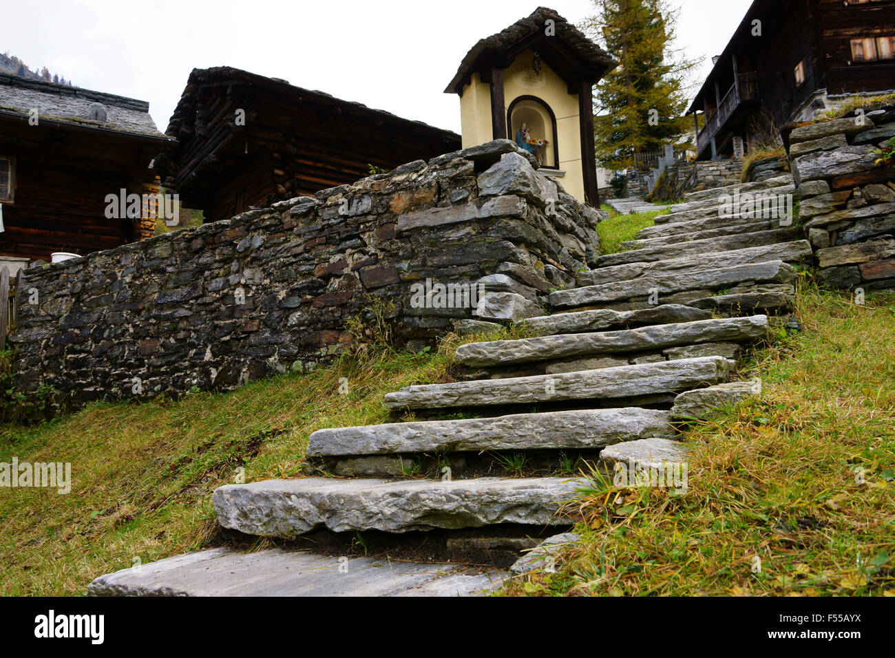 Bosco Gurin, Val Rovana, Valle Maggia, Tessin, Schweiz Stockfoto