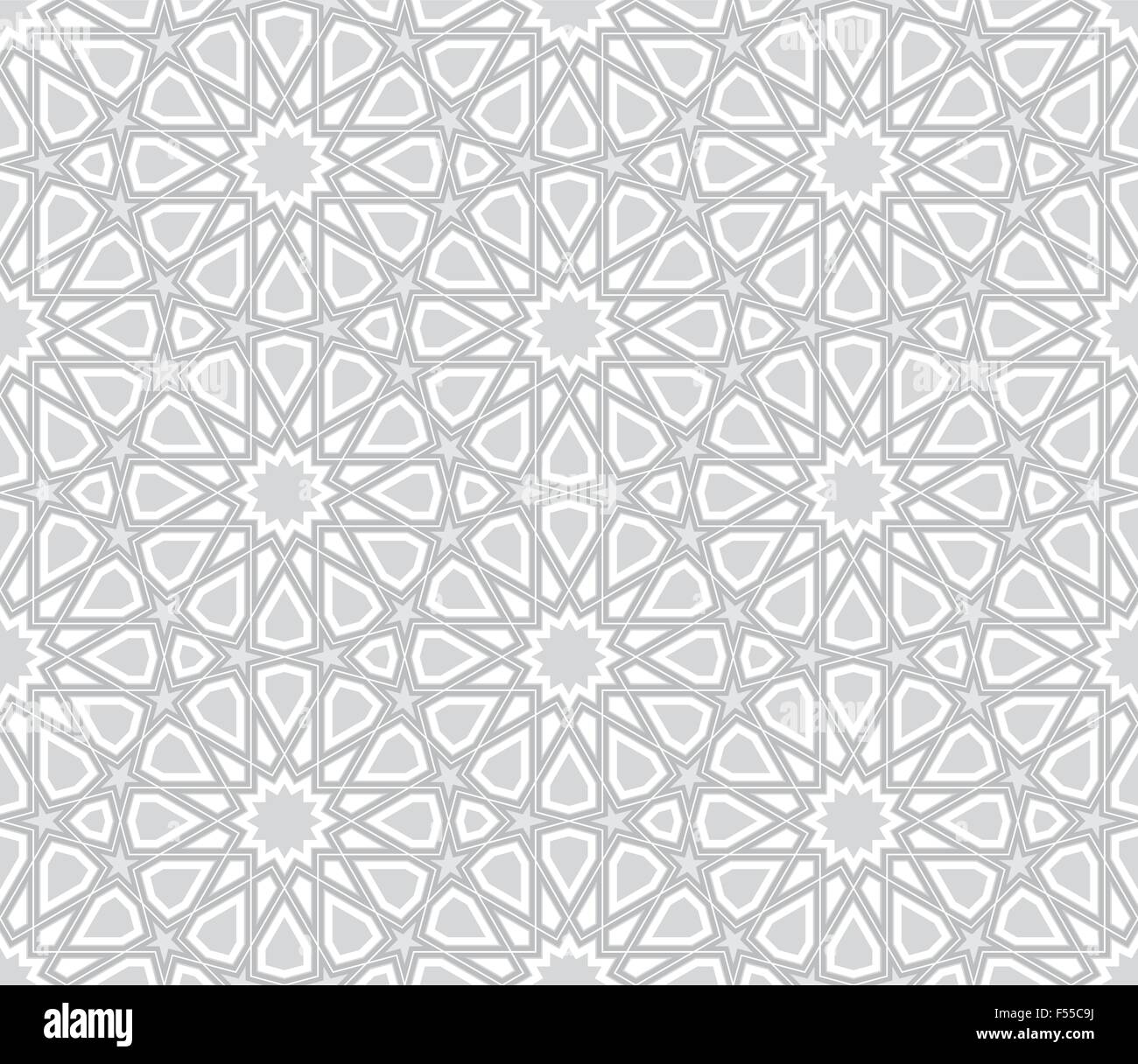 Arabesque Sternenmuster, hellen grauen Hintergrund, Vektor-Illustration Stock Vektor