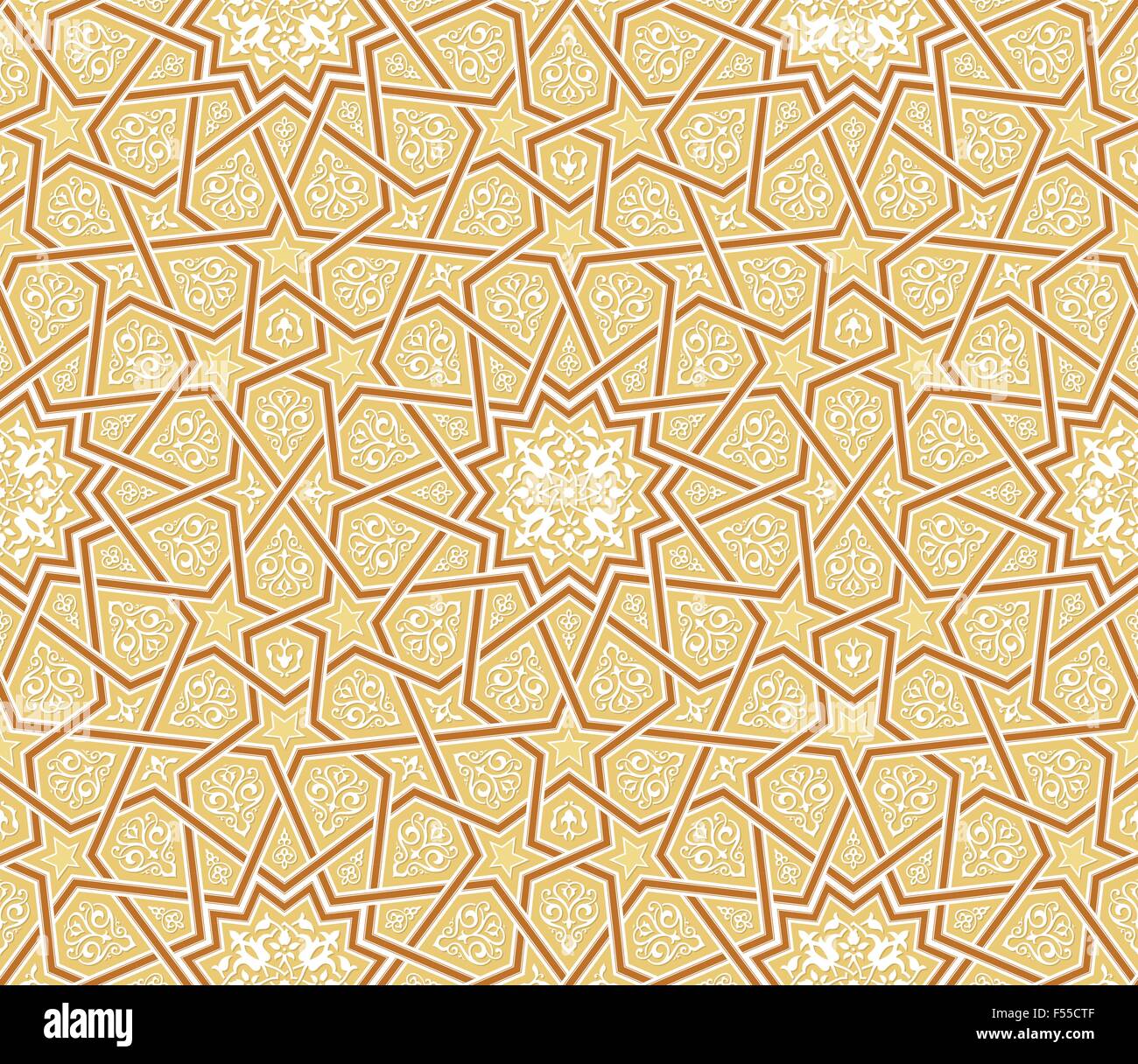 Arabesque Stern Ornament braun Hintergrund, Vektor-Illustration Stock Vektor