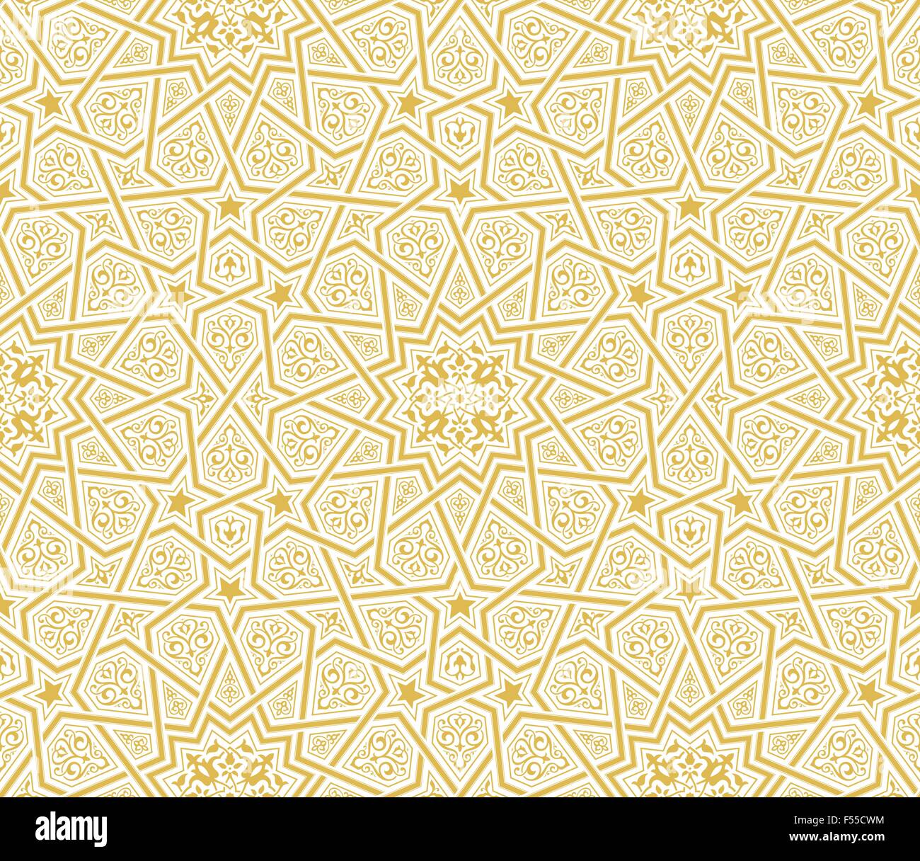 Islamische Stern Ornament Goldgrund, Vektor-Illustration Stock Vektor