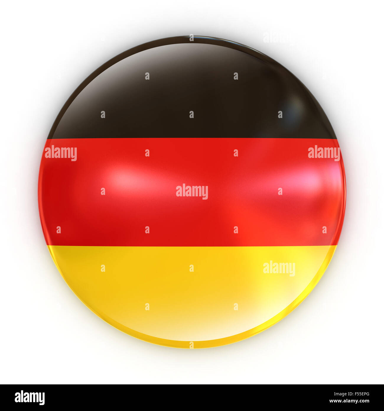 Abzeichen - deutsche Flagge isoliert 3D-Illustration Stockfoto