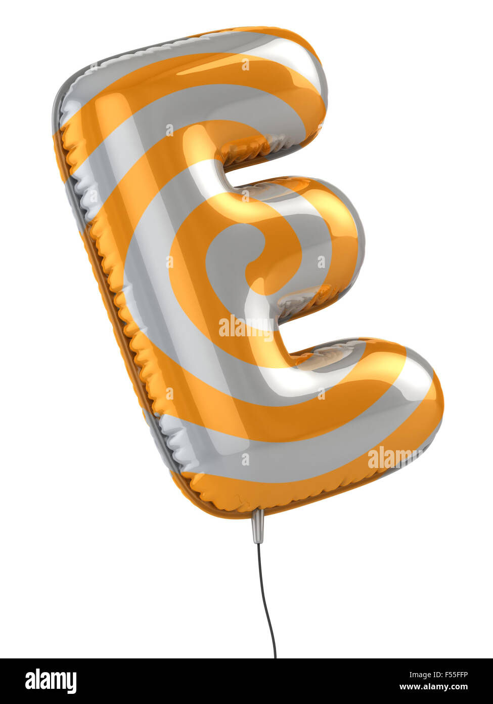 Buchstabe E Ballon 3D-Illustration Stockfoto