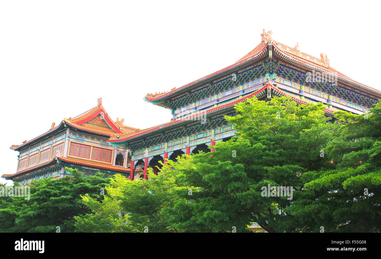 Traditionellen chinesischen Stil Tempel am Wat Leng-Noei-Yi in Nonthaburi, Thailand. Stockfoto