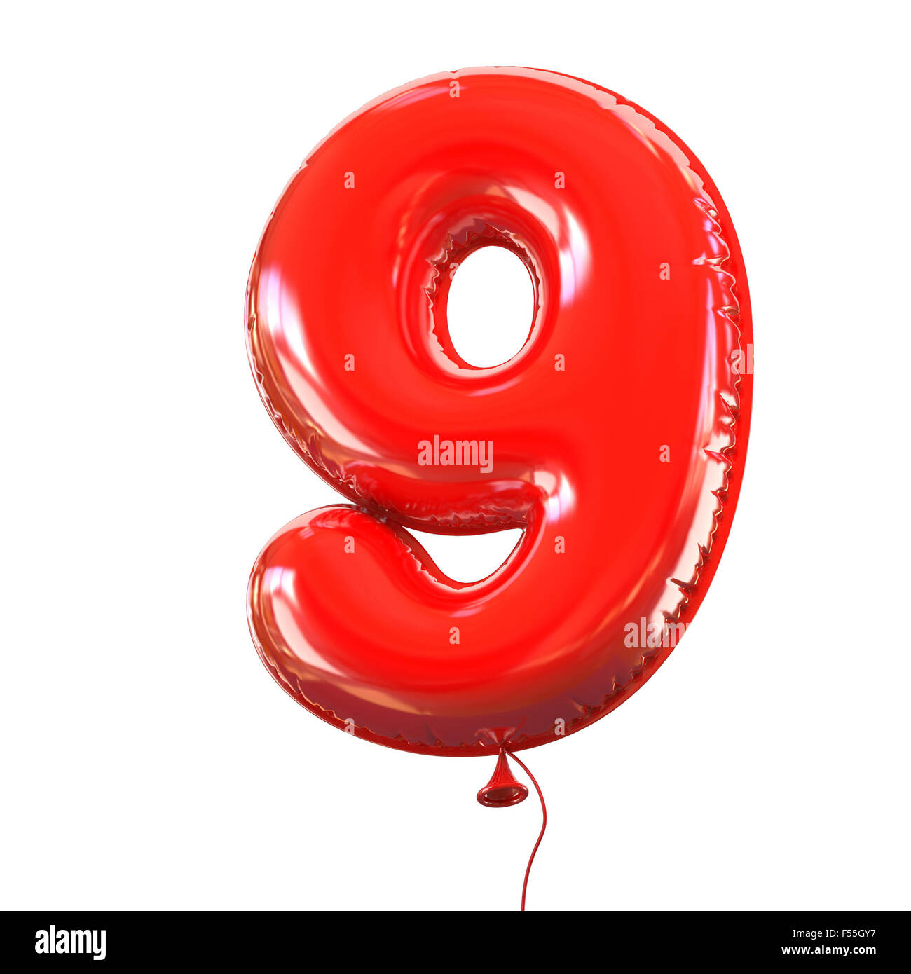 Nummer fünf-9 Ballon Schriftart Stockfoto