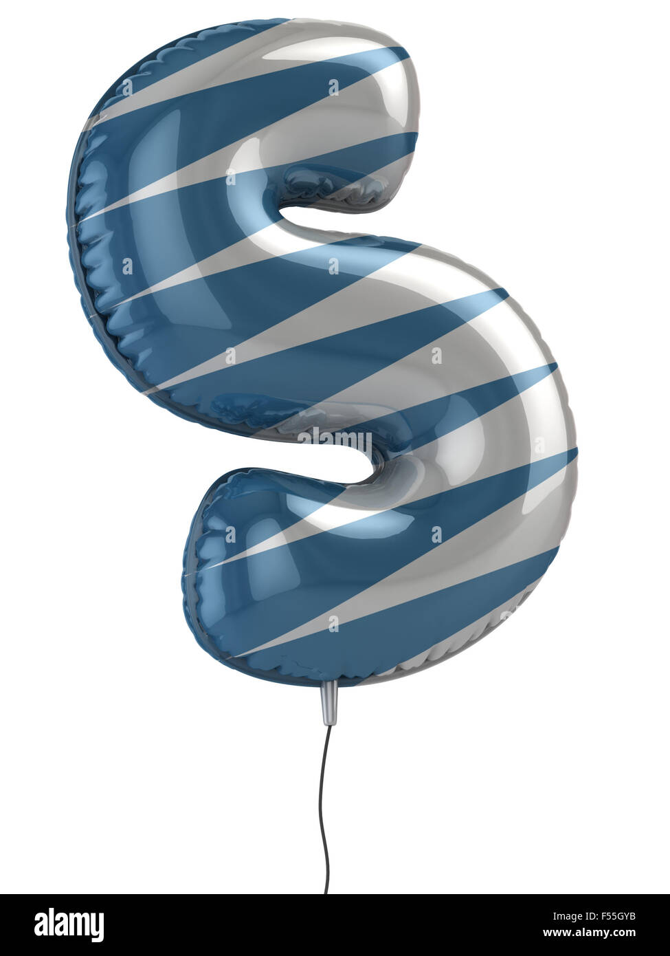 Buchstabe S Ballon 3D-Illustration Stockfoto