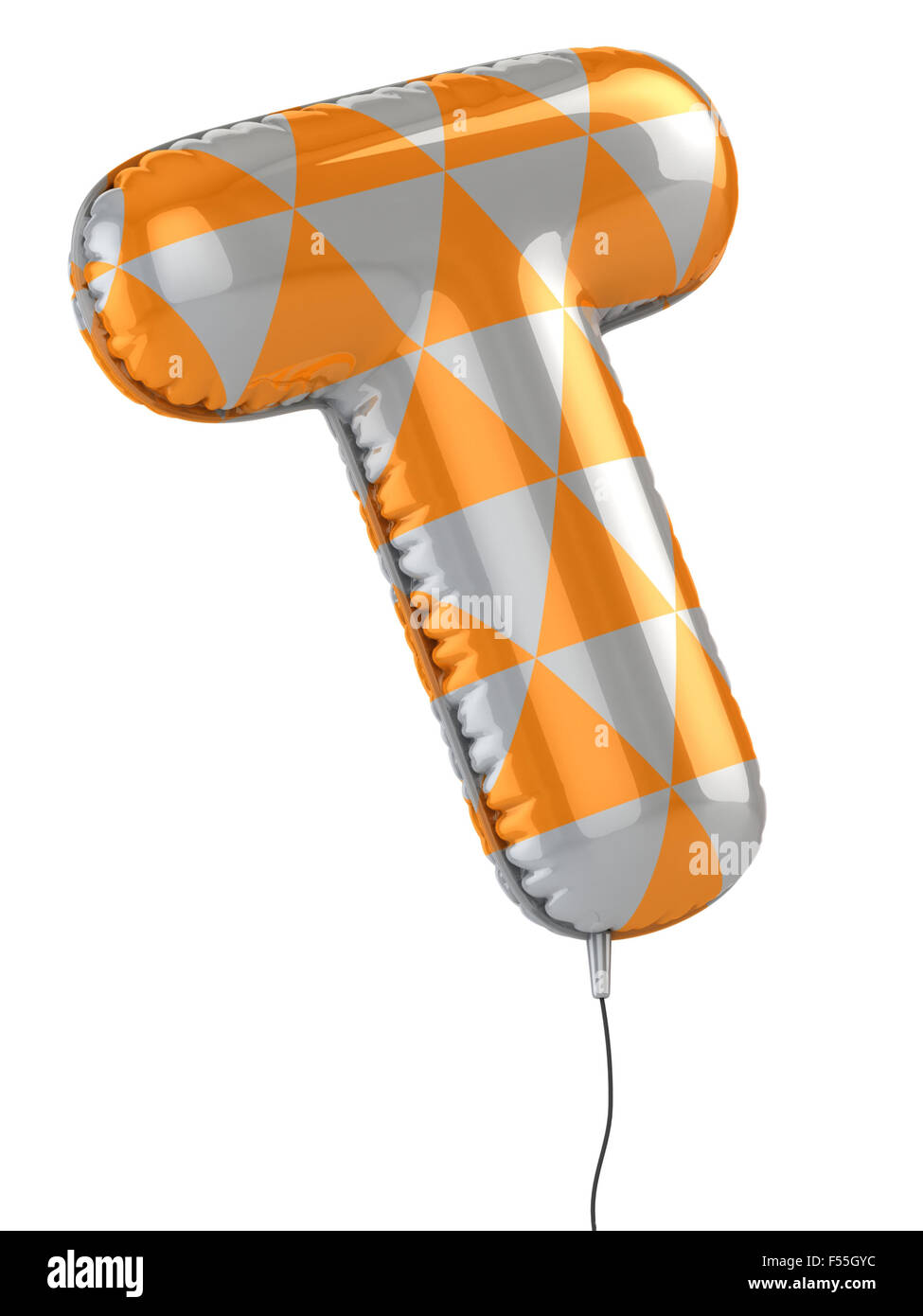 Buchstabe T Ballon 3D-Illustration Stockfoto