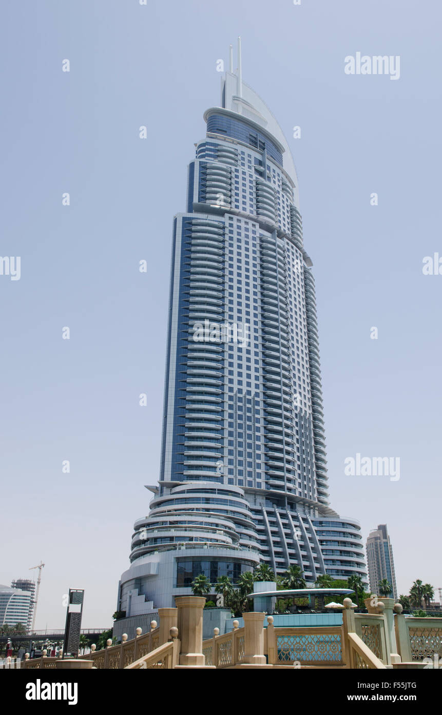 Die Adresse Hotelgebäude VAE Dubai Mall Stockfoto