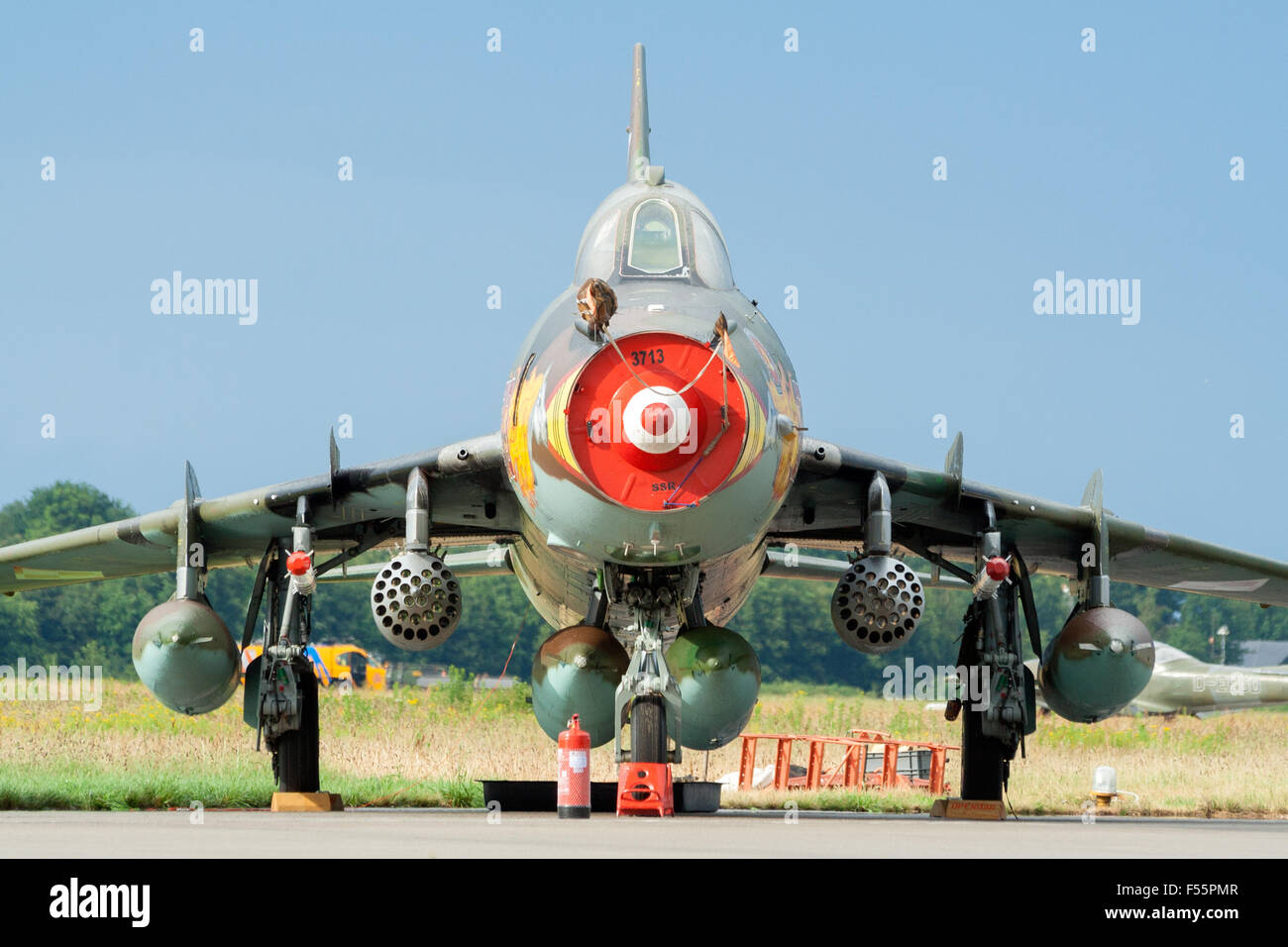 Polnische Luftwaffe Sukhoi Su-22 Kampfjet auf dem Display am königlichen niederländischen Luftwaffe Stockfoto
