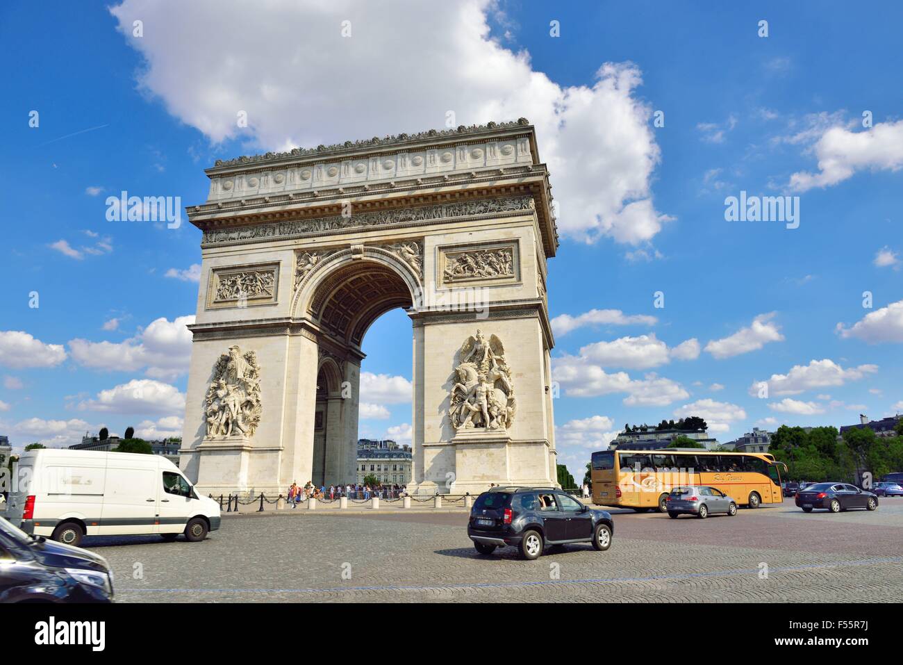 Arc de Triomphe, Kreisverkehr, Paris, Île-de-France, Frankreich Stockfoto