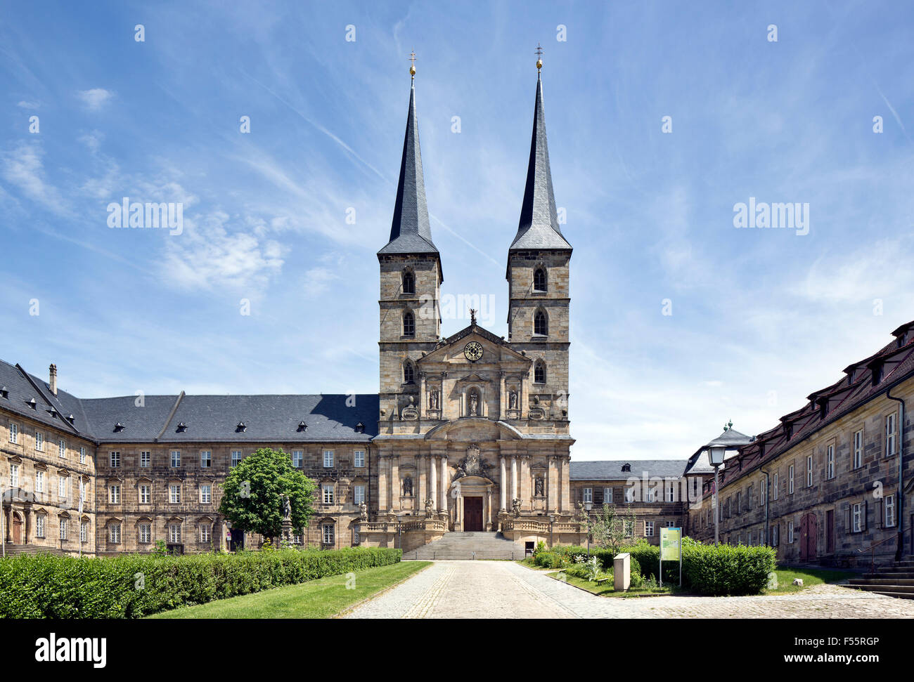 Ehemalige Benediktinerabtei St. Michael, jetzt eine städtische Altersheim, Bamberg, Upper Franconia, Bayern, Deutschland Stockfoto