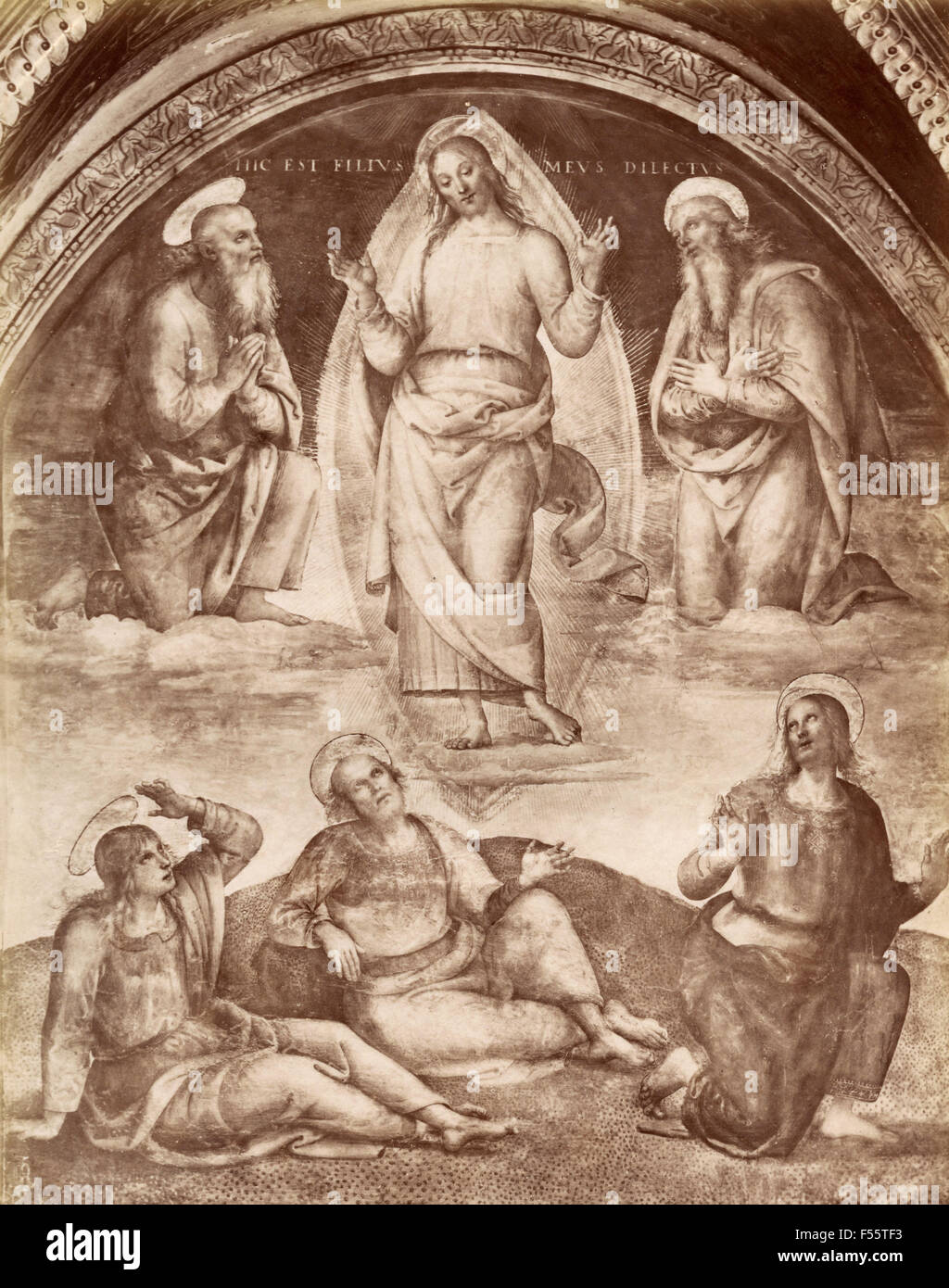 Collegio del Cambio: die Verklärung, gemalt von Perugino Stockfoto