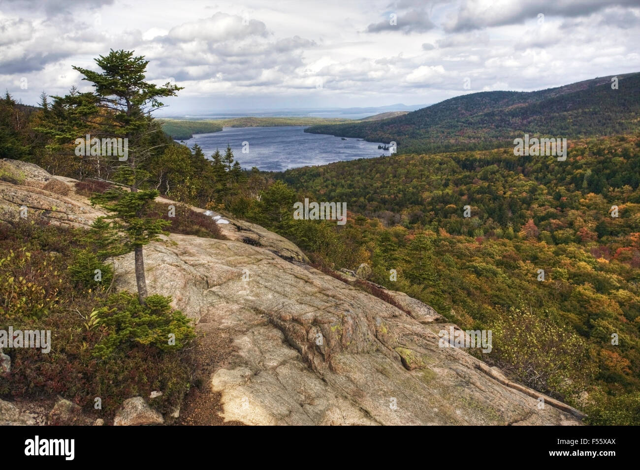 Blick vom Bubble Rock in Maine Stockfoto