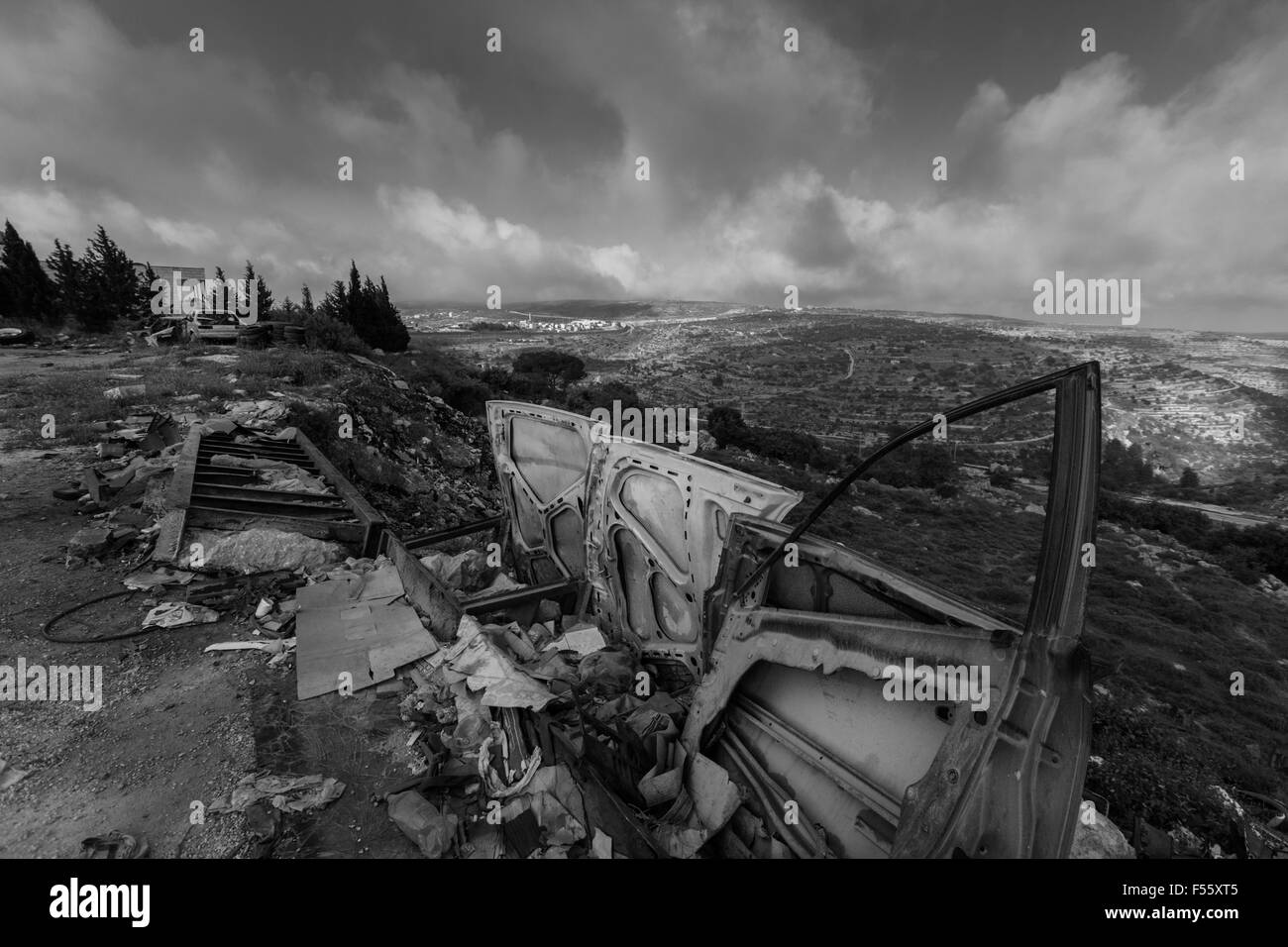Bethlehem Landschaft, mögliche Sniper Punkt Stockfoto