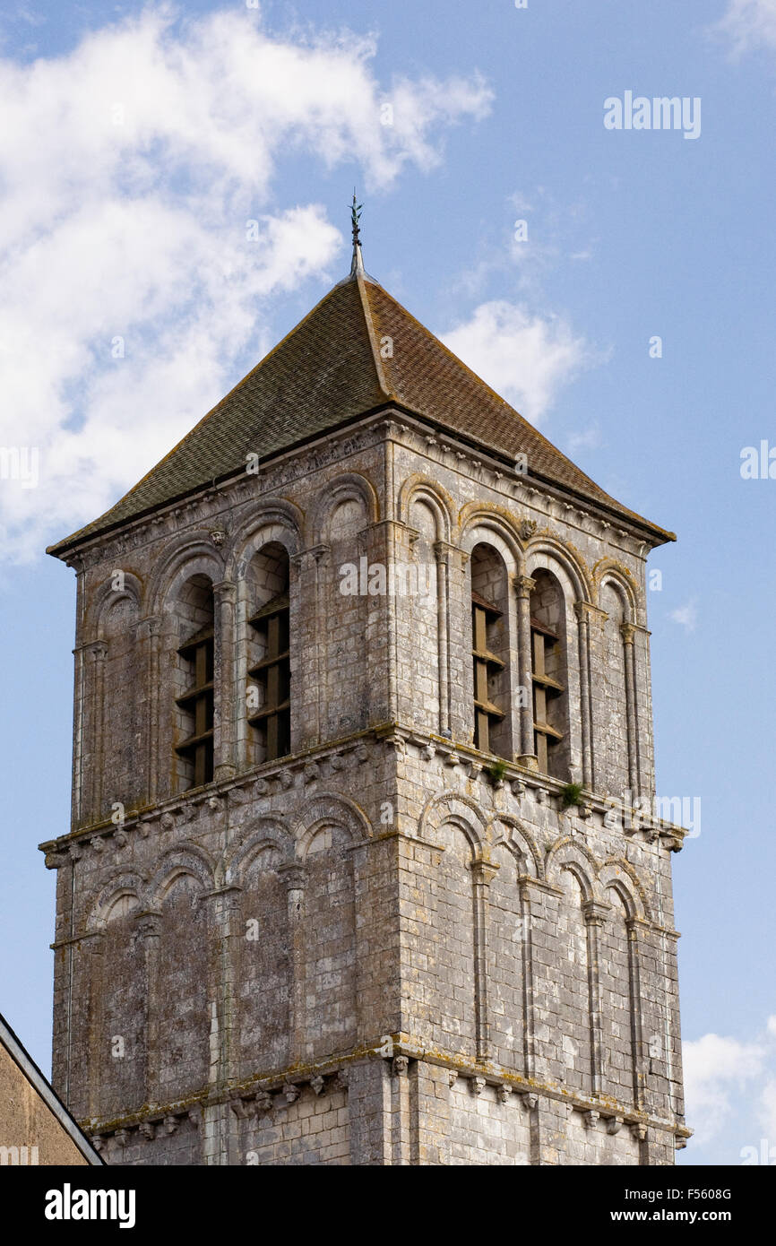 Glockenturm in Chauvigny Burg. Stockfoto