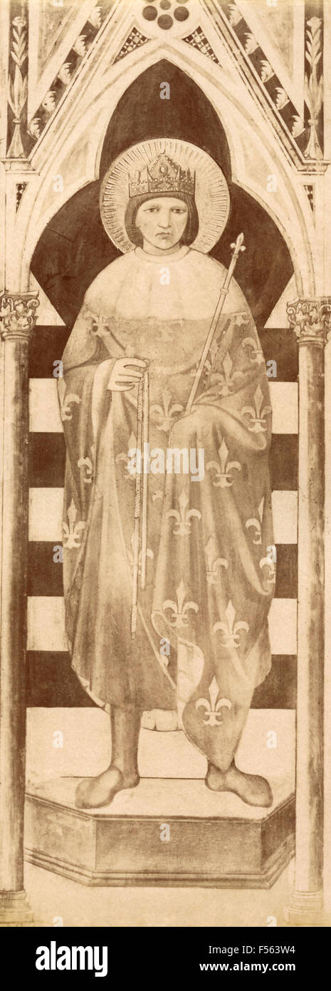 Kirche S. Croce, Florenz: St. Louis König von Frankreich, von Giotto Stockfoto