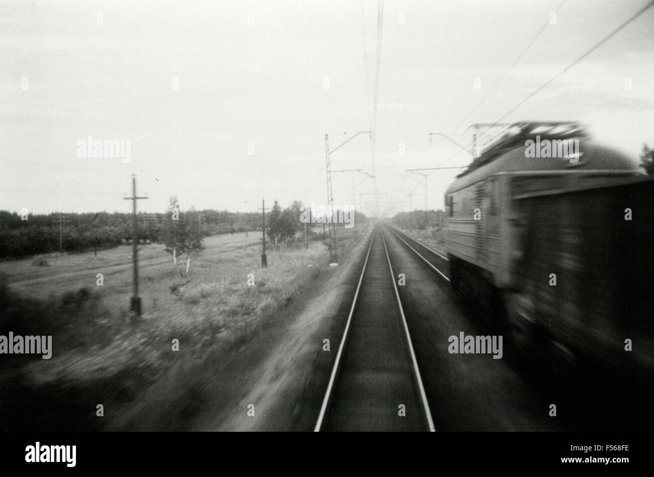 Transsibirische Eisenbahn: Zug nach Wladiwostok, Russland Stockfoto