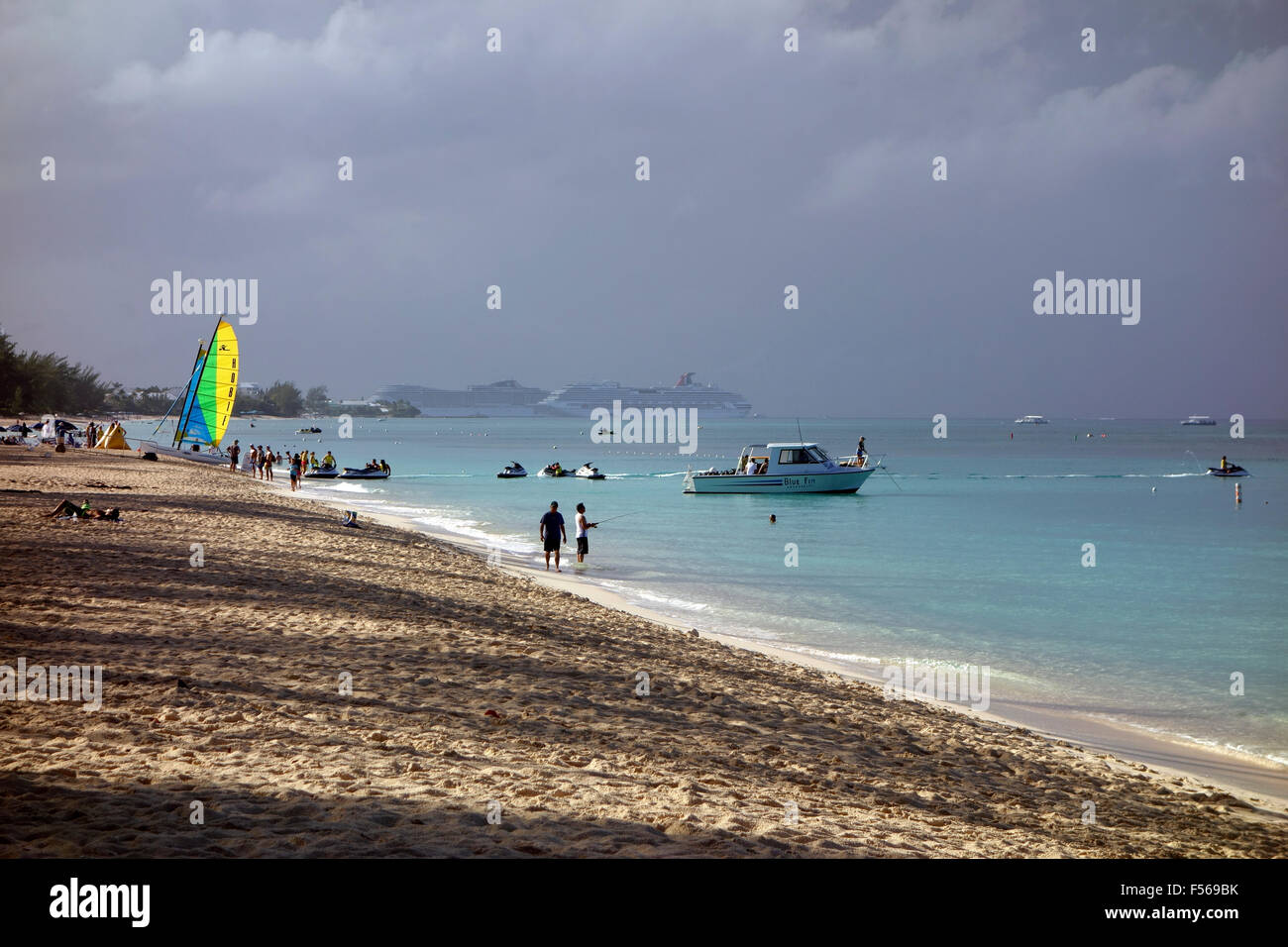 Seven Mile Beach, Grand Cayman, Cayman Islands, Karibik Stockfoto