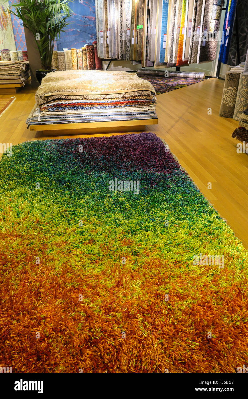 Teppiche im Kaufhaus Macy's, NYC Stockfoto
