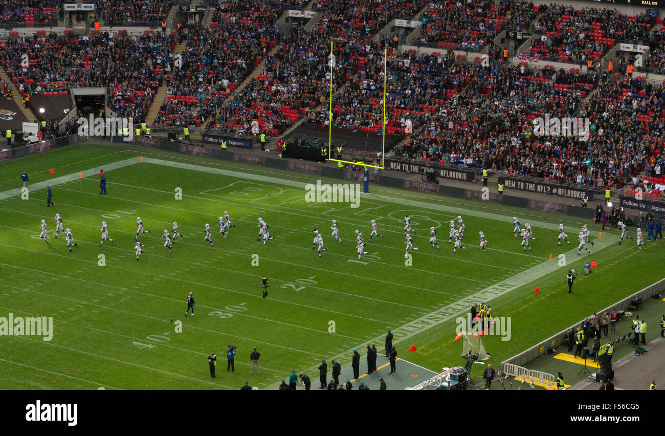 Buffalo Bills in Wembley Arena für NFL-Spiel gegen die Jacksonville Jaguars Stockfoto