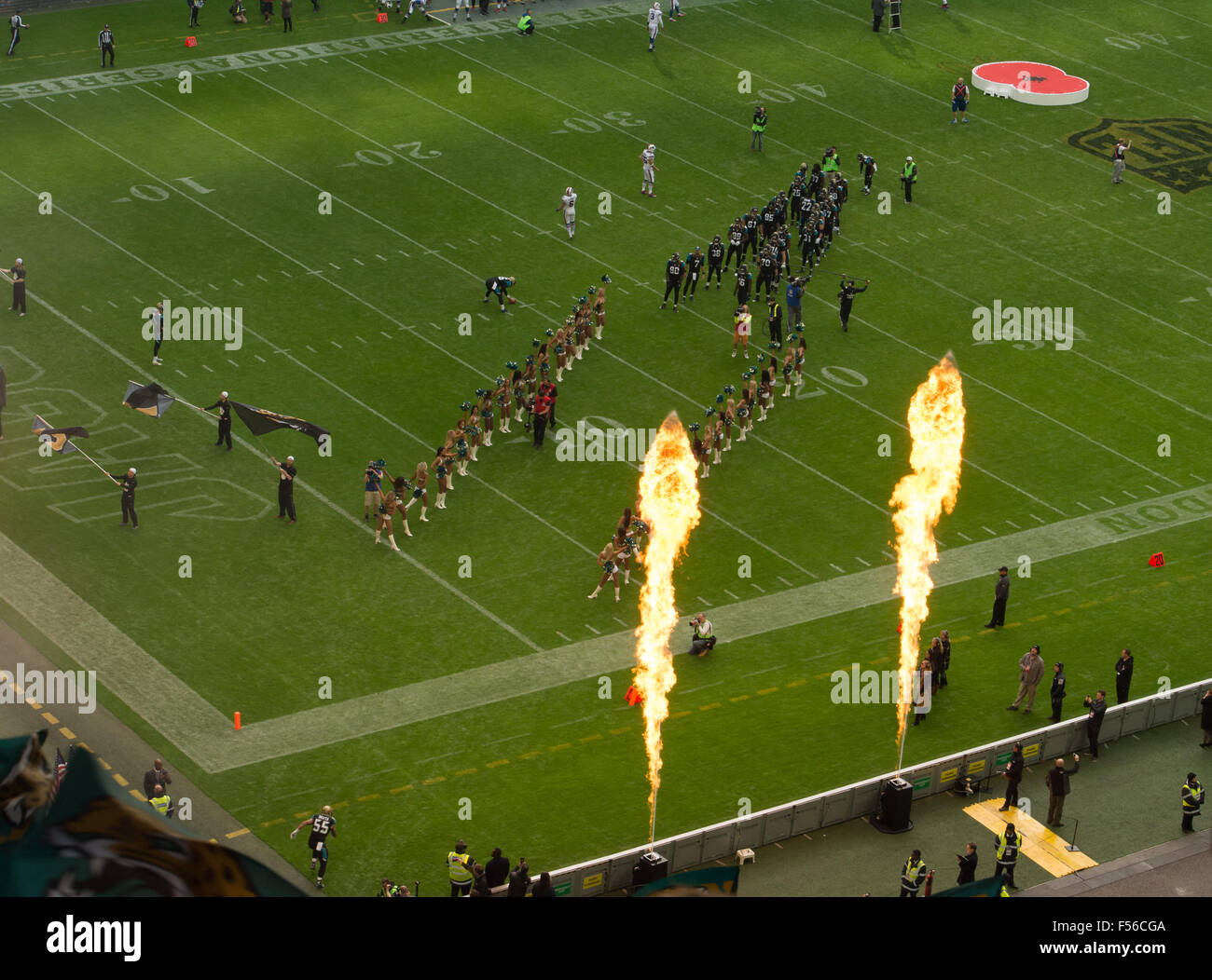 Jacksonville Jaguars geben Sie Wembley Arena für NFL-Spiel Stockfoto