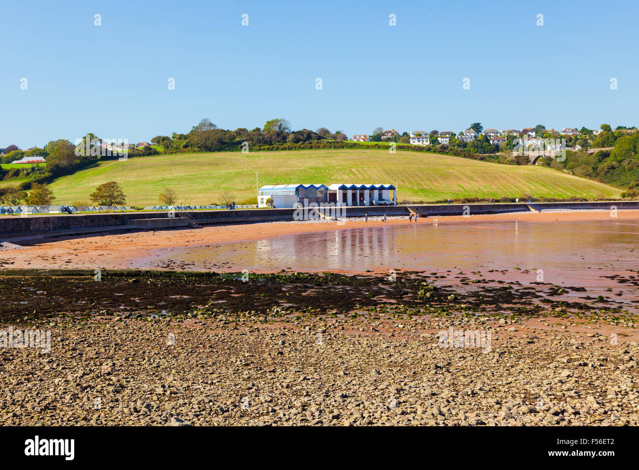 Mit Blick auf Broadsands Strand Torbay Devon England UK Europa Stockfoto