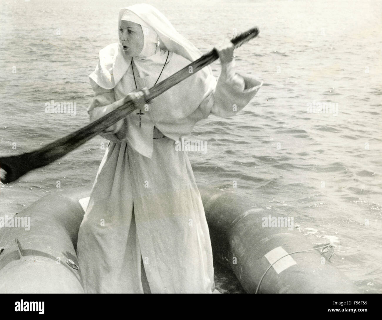Die US-amerikanische Schauspielerin Deborah Kerr in einer Szene aus dem Film "The Soul und das Fleisch" (der Himmel weiß, Herr Allison) Stockfoto