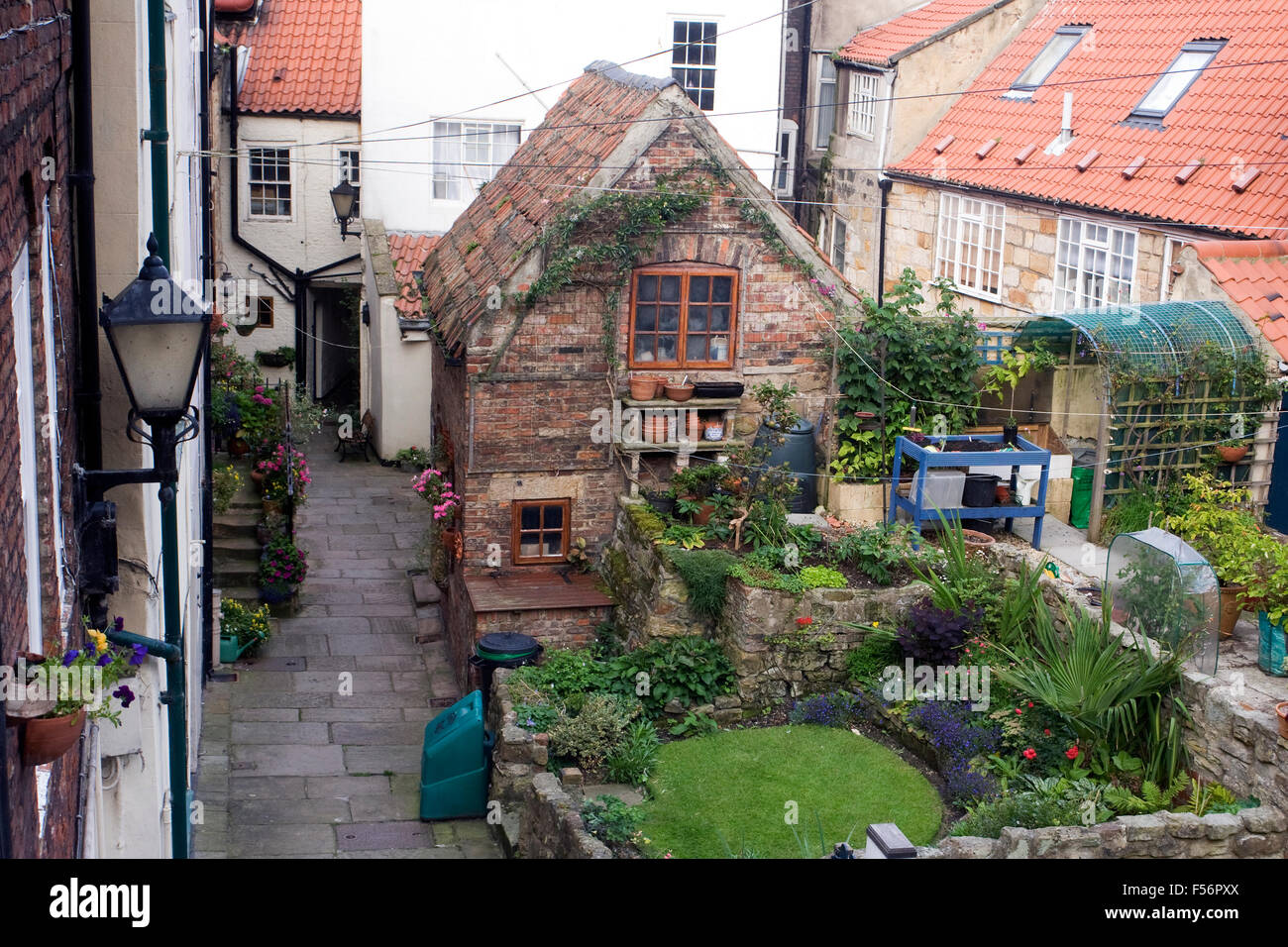 Gemeinschaftsgarten in Blackburns Hof, Whitby. Stockfoto