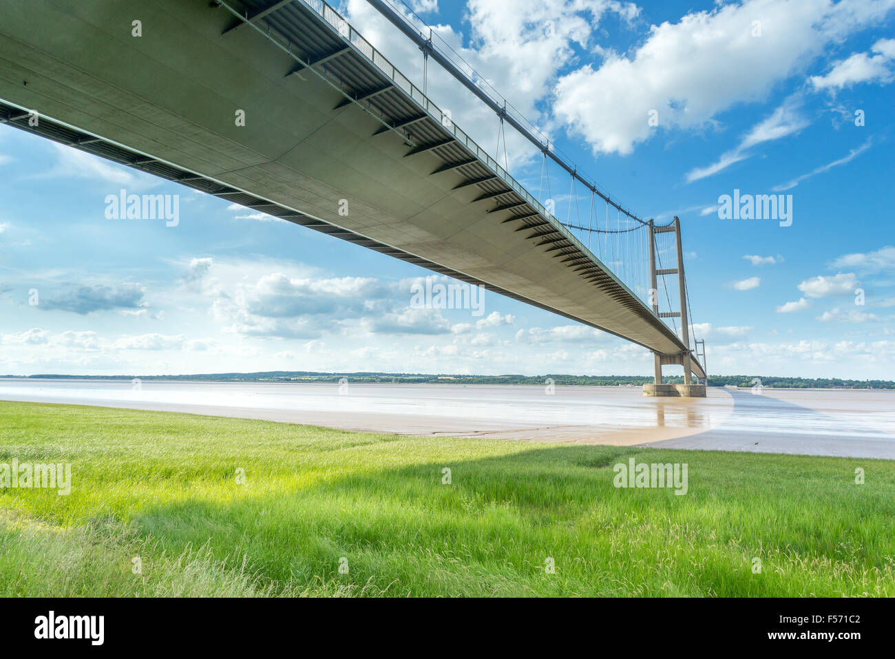 Der Humber Suspension Bridge, Hull, United Kingdom. Stockfoto