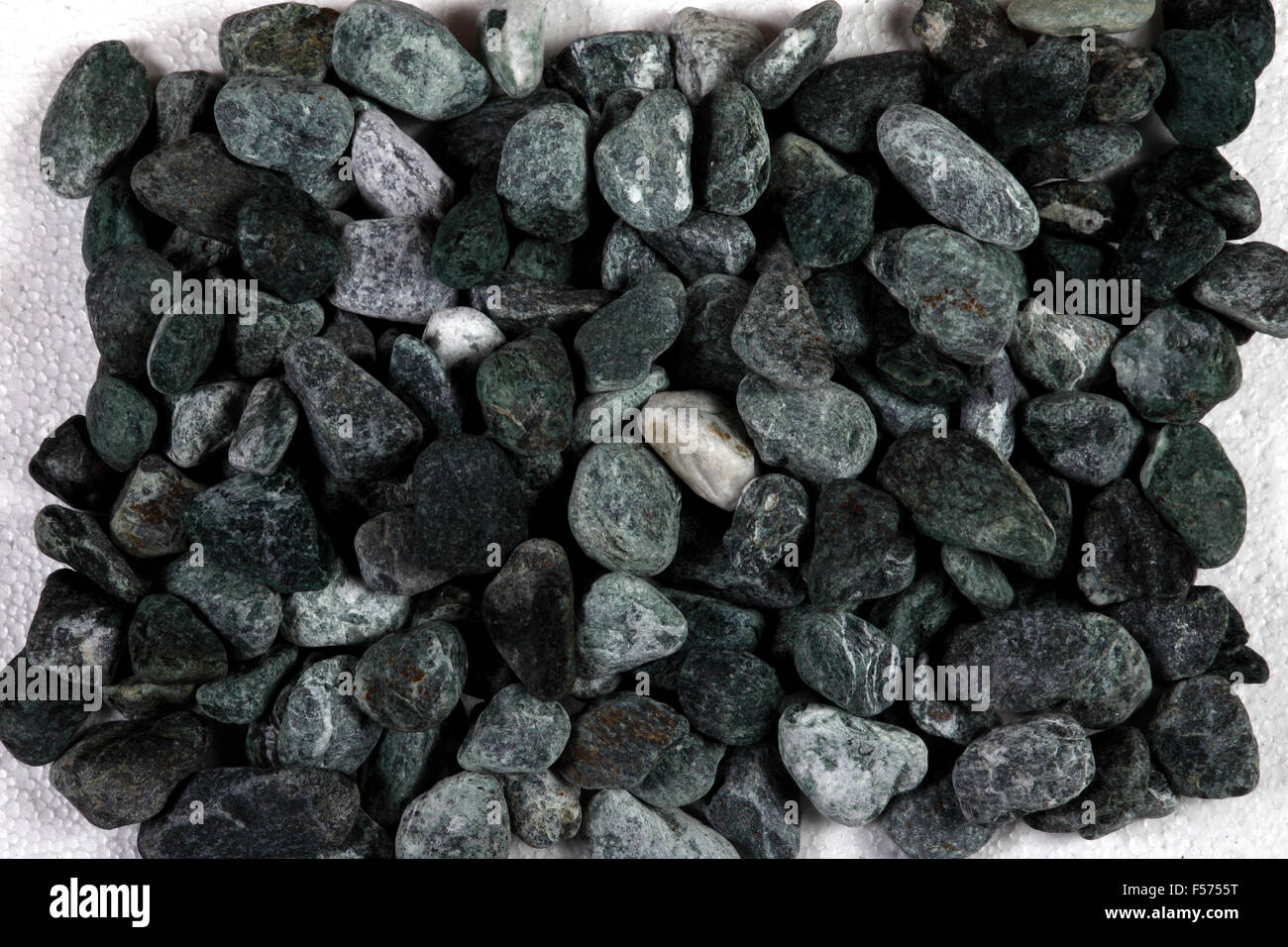 Gruppe von kleinen grünen Steinen für Dekoration engineering Stockfoto