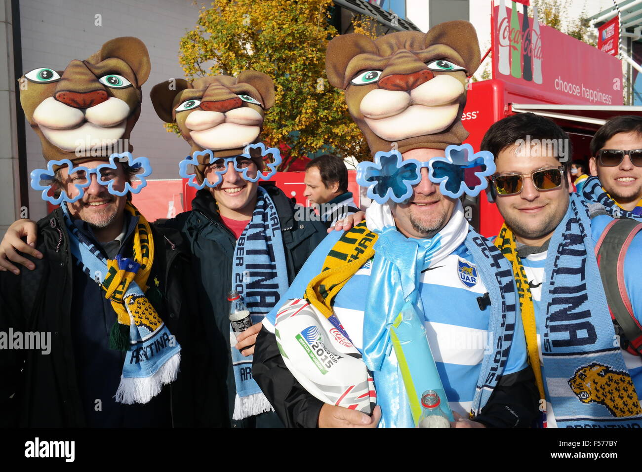 Rugby Union World Cup 2015 Argentinien Fans vor ihrem Spiel mit Australien Stockfoto