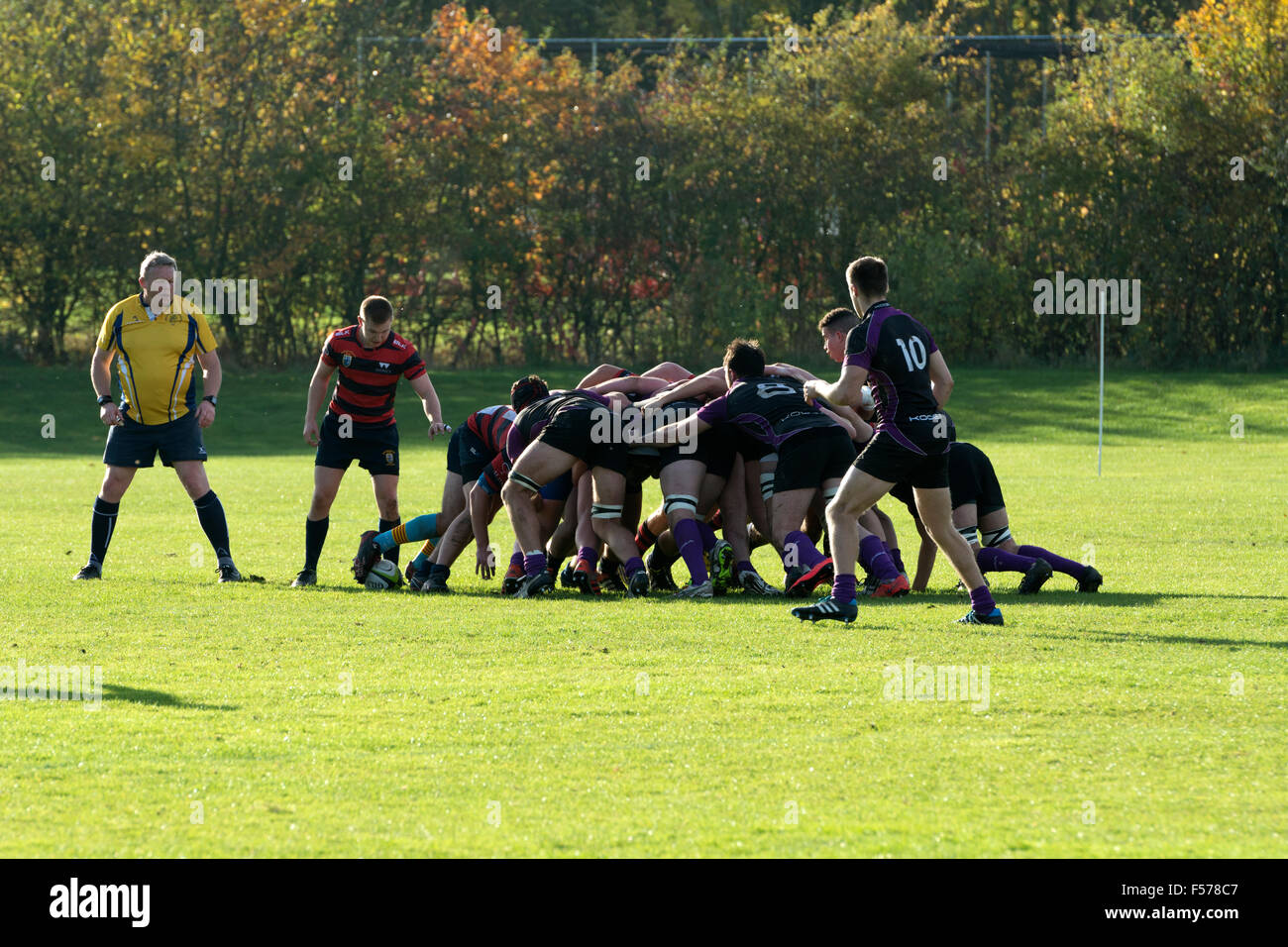 Hochschulsport - Herren Rugby Union an der Universität Warwick, UK Stockfoto
