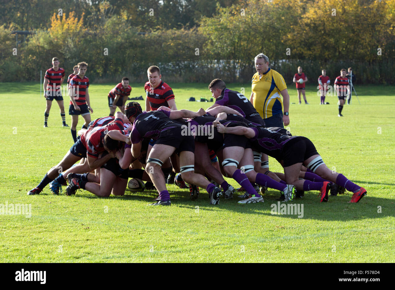 Hochschulsport - Herren Rugby Union an der Universität Warwick, UK Stockfoto