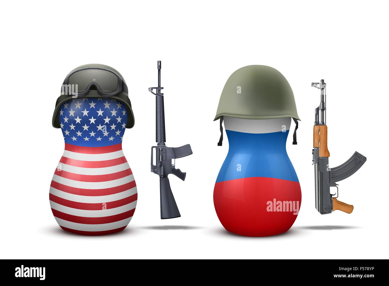 Russland und USA militärische Puppen Stock Vektor