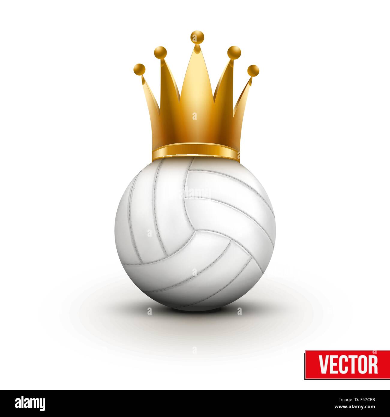 Volleyball-Ball mit Königskrone der Königin Stock Vektor