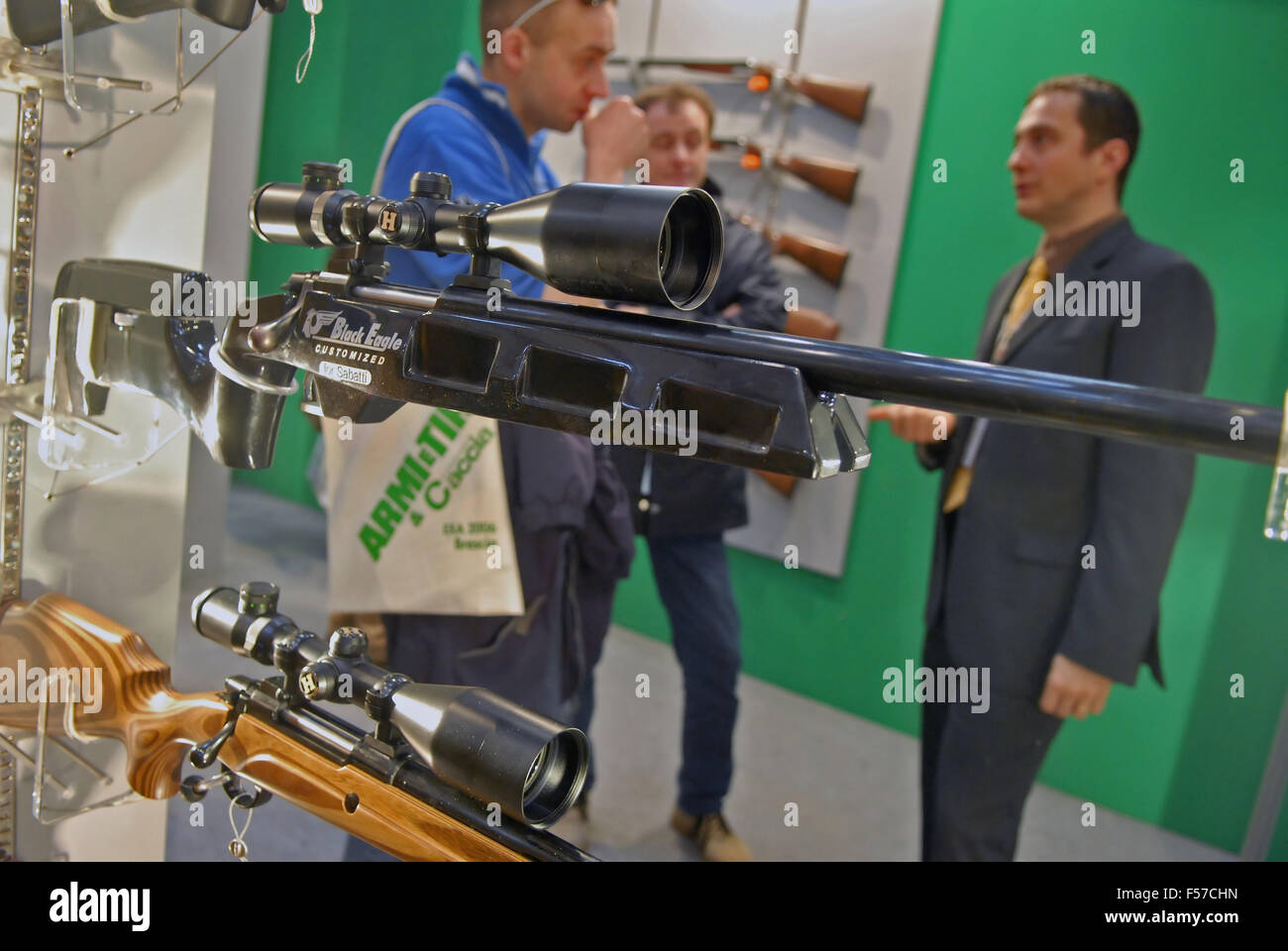 EXA (Expo Arms), Jahresausstellung von Kleinwaffen in Brescia (Italien) Stockfoto