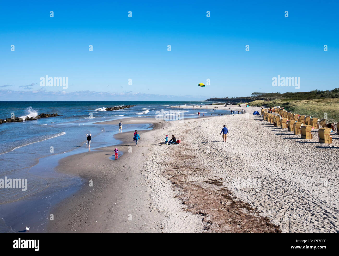 Strand an der Ostseeküste, Fischland, Fischland Zingst, Wustrow, Mecklenburg-Western Pomerania, Deutschland Stockfoto